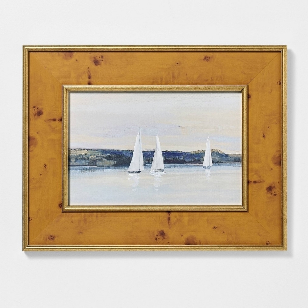 Studio McGee Threshold Sailboat Wall Art 18" x 14" Sail Boat Spring Summer